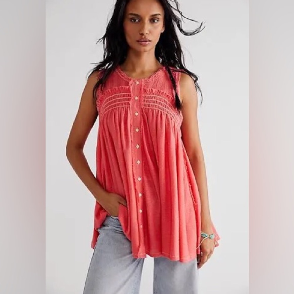 new FREE PEOPLE Sea Breeze REVERSIBLE  flowy tunic 196SN 267
